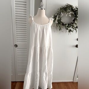 Banana Republic Frill Sleeve Guaze Tiered Midi Dress